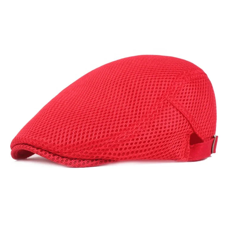 NOVA Beret Homm Custom Logo Plain Mesh Summer Hat Breathable Cabbie Cap for Men Adjustable Newsboy Women Beret Cool Ivy Caps