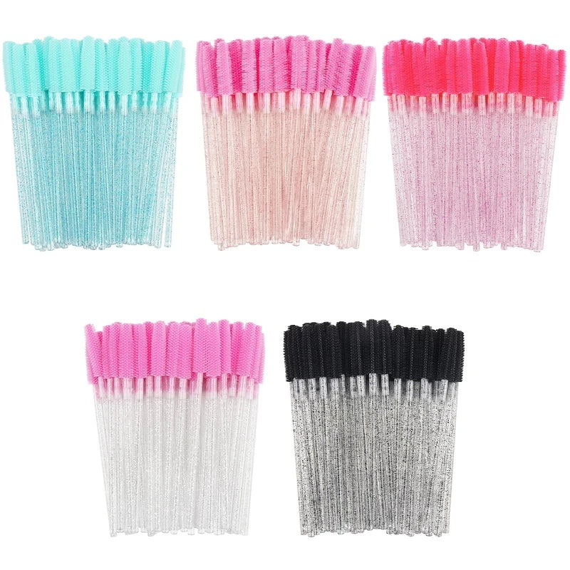 Disposable Silicone Gel Eyelash Brush Mascara Wands Eye Lashes Extension Tool Professional Beauty Eyelash Makeup Supplies