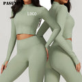 PASUXI Plus-size Yoga Zipper Quick Dry Running Jackets Long Sleeve Outdoor Fitness Gym Training Coat Lady Yoga Running Top