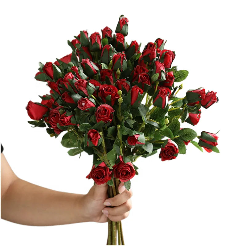 New Selling 7 Heads Roses Single Stem Artificial Flowers Rose for Wedding Decoration