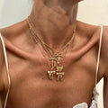 5 Pieces Trendy Stacked Bow Knot Pendant Necklace Set for Women Charms Lady Choker Collar Daily Wear Fashion Jewelry Accessories