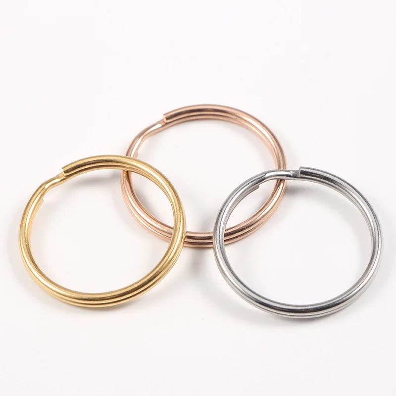 Gold Rose Gold Silver Keychain Split Rings Tag Accessories Steel Split Ring