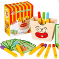 Wooden Montessori Color Sorting Fast Food French Fries Matching Pretend Game Assembly Kitchen Toys for Kids Boys Girls
