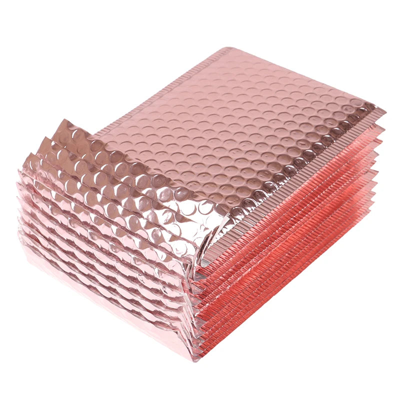 Rose Gold Foam Envelope High-End Waterproof and Wear-Resistant Poly Bubble Bubble Gift Bag for Mail Postcard