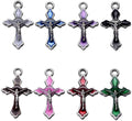 Antique Enamel Cross Charms Craft Supplies Pendants Beads Charms Pendants for Crafting Jewelry Bracelet 31mmx17mm