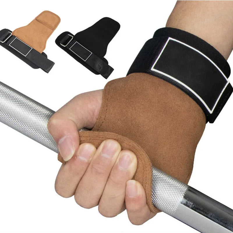 Genuine Leather Premium Weight Lifting Wrist Grip Pads Alternative in Fitness Gym Power Training Like Pull up Deadlifting Shrugs