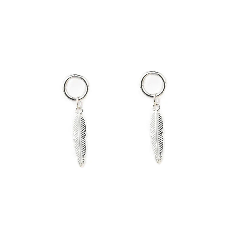 925 Sterling Silver Korean Simple and Temperament Feather Stud Earrings Trend 2021