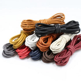 1pair Cotton Waxed Shoelaces Round Shoe Laces Hiking Boot Oxford Leather Shoe Laces Waterproof Leather Shoelace