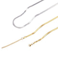 OEM Simple Fashion  Jewelry Stainless Steel Gold Plated Flat Snake Chain Necklace