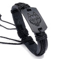 Hot Selling Black Wolf Accessories Handmade Woven Leather Bracelet Punk Style Jewelry Men Bracelets