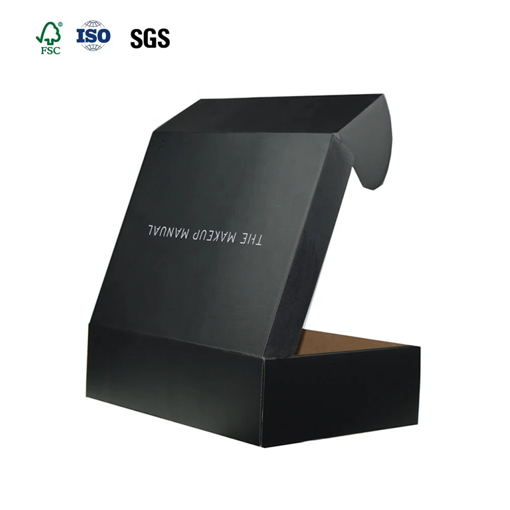 Custom Corrugated Shipping Mailing Box  Cardboard Paper Box Black Foldable  Personalized Boxes