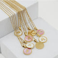 Custom Engraved Enamel Black Coin Stainless Steel 12 Zodiac Shell Necklace
