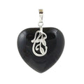 Hongzhuo Wholesale Natural pink Quartz Black Obsidian Chakra Healing Crystal Stone Heart Shape Pendant Women Fashion Necklace Jewelry