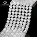 JD GEMS Wholesale Natural Stone Beads 5A White Selenite Clear Cat Eye Genuine Gypsum Stone Loose Beads for Jewelry Making