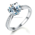 Wholesale Pure S925 Sterling Silver 18k Gold Gra Diamond Moissanite  Ring Wedding Fine Jewelry for Men Women