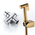 Brushed Gold Uncoated Brass Bidet Sprayer with Easy Installation Easy Cleaning Solid Bathroom Faucet Toilet Bidet Sprayer Valve