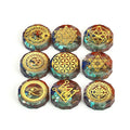 Ogan 7 Chakra Round Gravel Pendant Gravel Stone Healing Orgonite Meditation Healing Crystal Gemstone Pendants