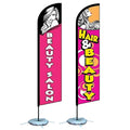 Wholesale Custom Outdoor Advertising Flying Beach Flag Banner Promotional Feather Flags for Barber Shop Hairdressing Outdoor