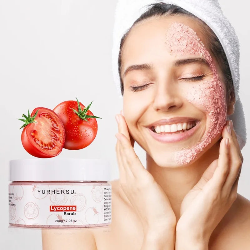 YURHERSU New Organic Lycopene Body Scrub Deep Clean Moisturize Whitening Skin Care Lycopene Scrub for Body