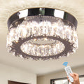 K9 Crystal Dimmable LED Ceiling Light Modern Simple Square Lamp with Remote Control 3 Colors for Room Application