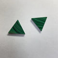 10x10x2 New Design Triangle Shape Natural  Green Malachite Stone Double Flat Malachite Stone for Brand Jewelry Making