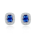 POLIVA Luxury 925 Sterling Silver Rectangle Earrings for Office Women Geometric Design Gold Plating Emerald Cut for Anniversary