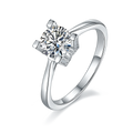 Wish Jewelry Simple 925 Sterling Silver White Gold Plated Certificate D Vvs Color Moissanite Engagement Ring