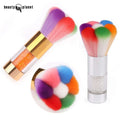 Beauty Planet Custom Rainbow Nail Brush Powder Nail Dust Cleaning Brush for Acrylic Synthetic Hair Nail Art Brush Professional