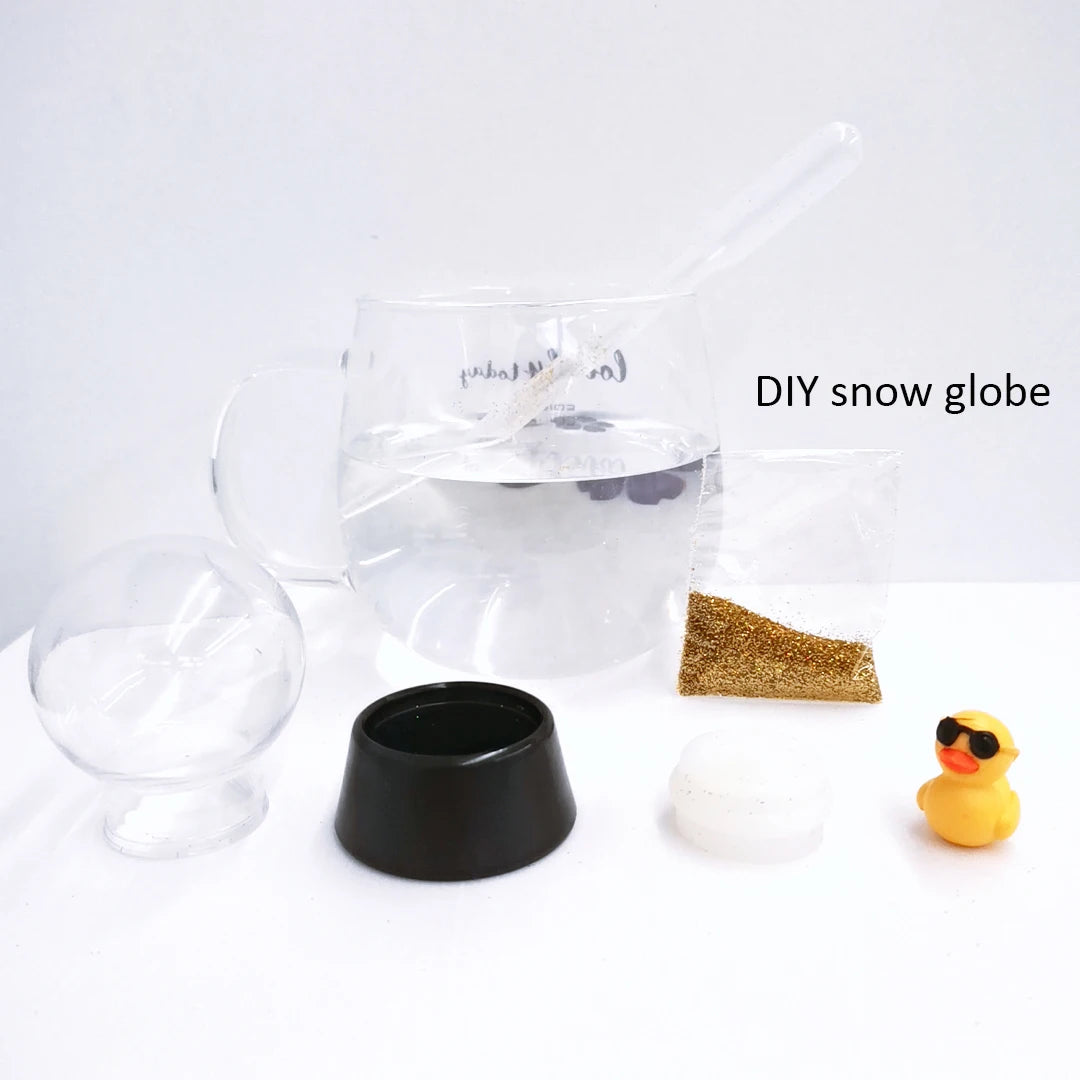 Hot Selling Wholesale Felt Craft Duck-Shaped Snow Globe Dome Empty Glass Ball for Resin Crafts with Glitter DIY