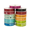 Custom Printed 100% Polyester Satin Ribbon with Orange Ribbon Logo Gold Foil Printed Single Face for Gift Wrapping