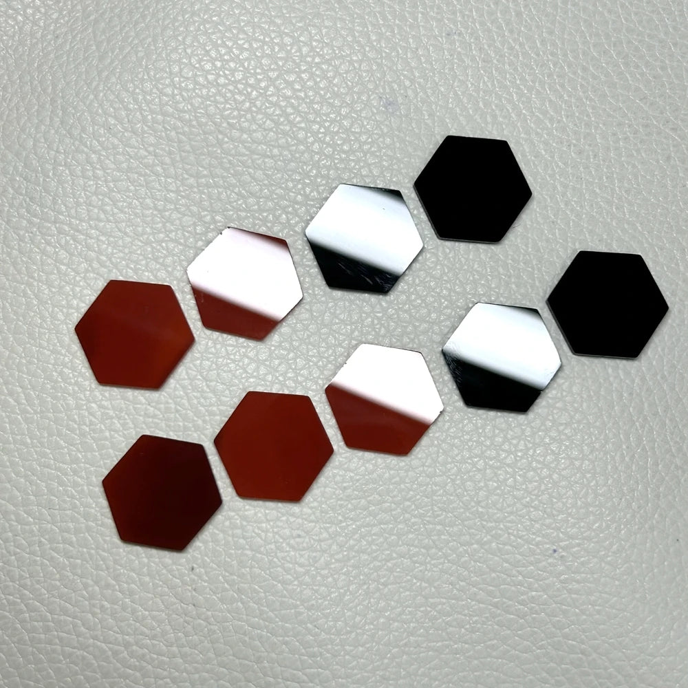 12x2mm 17x1.5mm Double Flat Hexagon Cut Natural Red Agate Black Onxy Stone Sheet