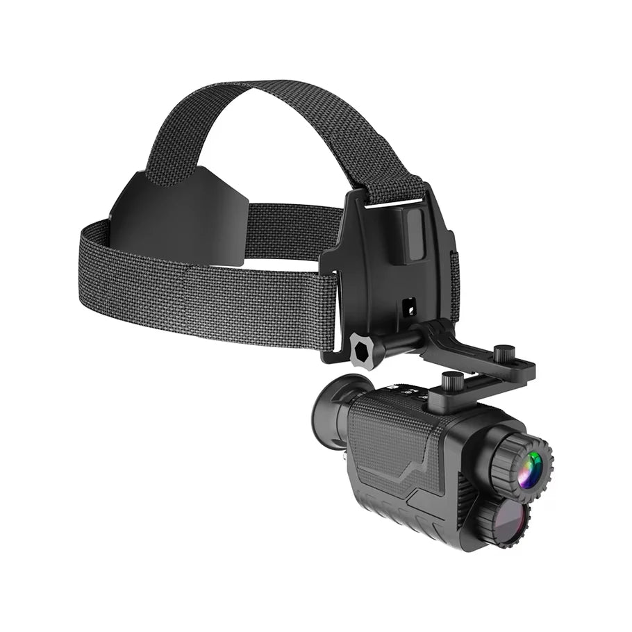 NV8260 Night Vision Monocular Head Mounted Dual Display 300 Meters Vision Adjustable 7 Level IR Camera Telescope for Hunting