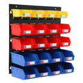 Wall Mounted Metal Louvered Panel Rack Rectangle Plastic Back Hanging Storage Parts Bin for Tool Storage in Warehouse Garage