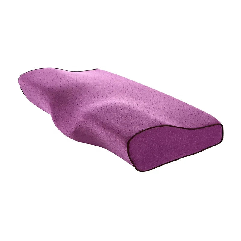 Breathable Ergonomic Side Sleeper Butterfly Shape Memory Foam Pillow Neck Shoulder Pain Relief for Sleeping