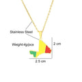 BINSHUO Wholesale Custom Stainless Steel Jewelry Drop Oil Mali Nation Flag Map Men Pendant Couples Charm Necklace for Women