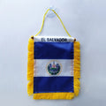 Mini Car Flags Hanging with Suction Cup El Salvador Pennants Banner for Car Decor Mini Flag in Car Decorative Flags