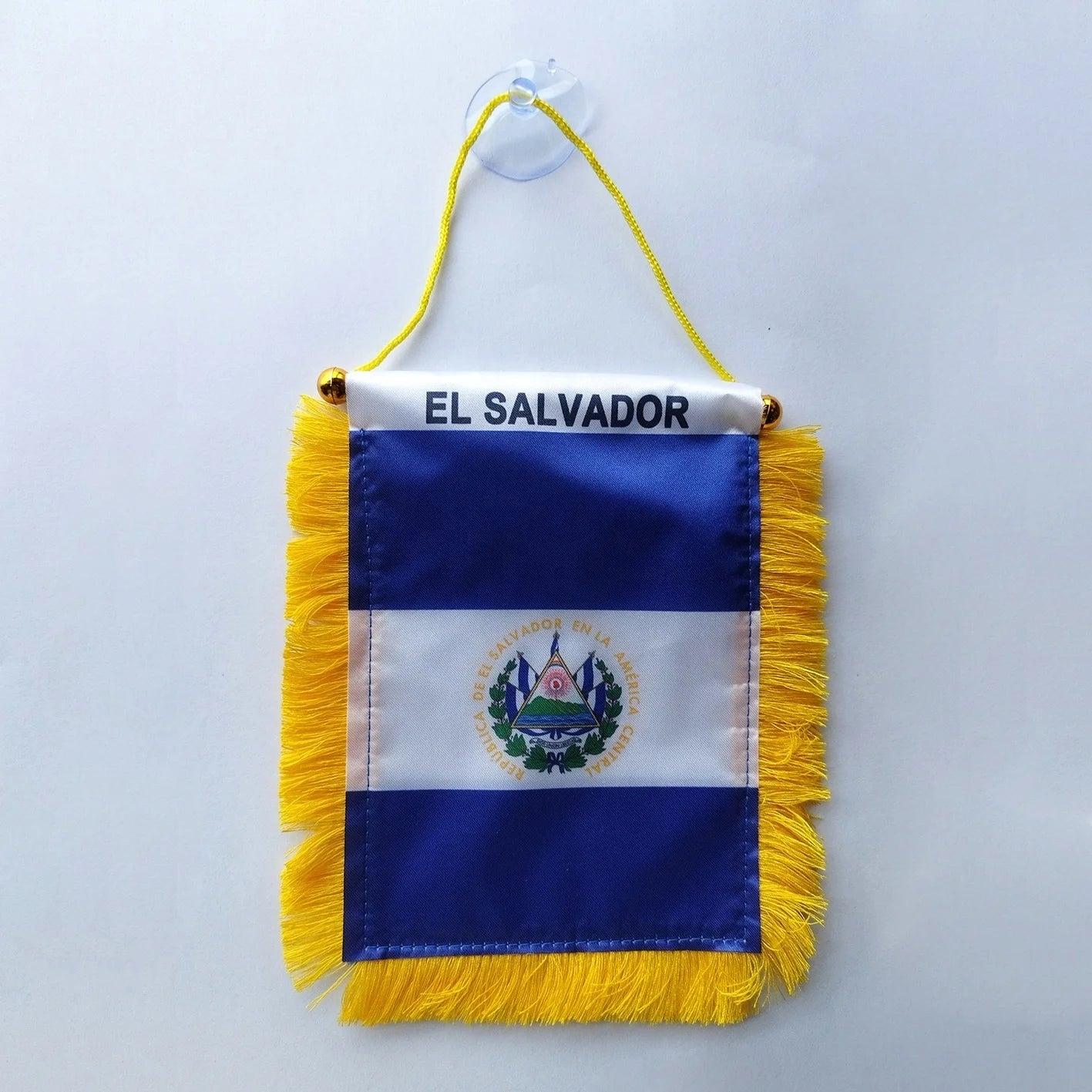 Mini Car Flags Hanging with Suction Cup El Salvador Pennants Banner for Car Decor Mini Flag in Car Decorative Flags