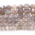Natural Faceted Diamond Cut Gray Agate Stone Loose  Beads for DIY Jewelry Making 6mm 8Mm 10mm 38CM 15Inches