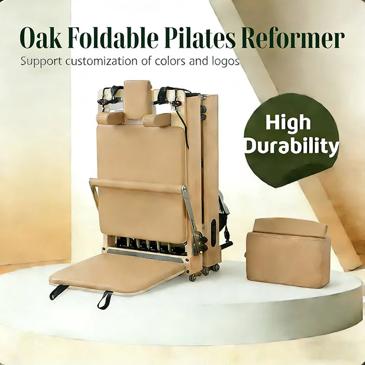 2026 New Pilates Reformer Folding Equipment Oak Maple Beech Wood Gym Fitness Machine Foldable Reformers Pilates