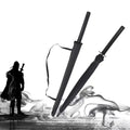 Samurai Umbrella Straight Auto Open Customized Business Comic and Animation Printing Carton Polyester Wholesale Black Gifts 2pcs