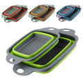 Multifunctional Collapsible Drain Basket Silicone Multi-color Foldable Strainer Plastic Colander Vegetable and Fruit Washing