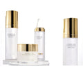 Customs logo Luxury 50g Jar 120ml champagne Acrylic Cosmetic Packing Bottle Cosmetic Lotion Pearl White with Gold and Silver Cap