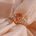 Waterproof Trendy Luxury Jewelry 18K Gold Plated Zircon Adjustable Ring Stainless Steel Zircon Ring Women