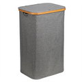 Eco-Friendly Bamboo Laundry Basket with Lid Foldable Wicker Hamper for Easy Storage Handles Included