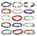 Natural Gemstone Chakra Crystal Healing Chip Gemstone Stretch Bracelets Tumble Polished Stones Bracelet