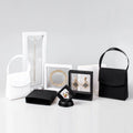 Custom Logo 3D Gift Bag 100pc MOQ Clear Window PE Film Display Paper PC Material Necklace Bracelet Ring Box