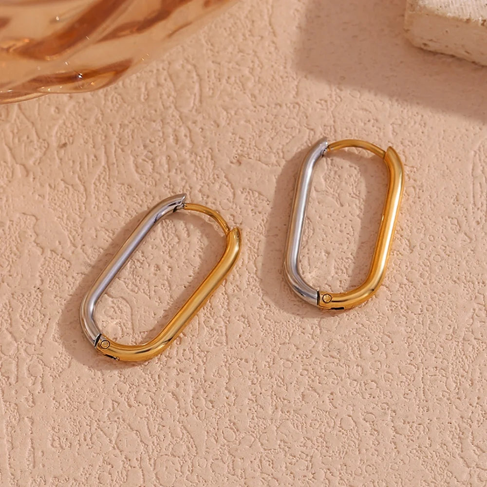 Minimalist Jewelry Gold Plated Hoop Earrings Stainless Steel Earrings Wholesale Bulk
