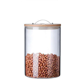 7.5L Rice Storage Jar Big Food Kitchen Modern Canisters with Bamboo
