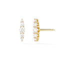 LOZRUNVE Simple 18k Gold Plated Crystal Diamond Earring Studs 925 Sterling Silver