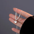 925 Sterling Silver Heart Love Shape Pendant Necklace Personality Good Luck Lucky Beads Beans Choker Necklace for Women Jewelry